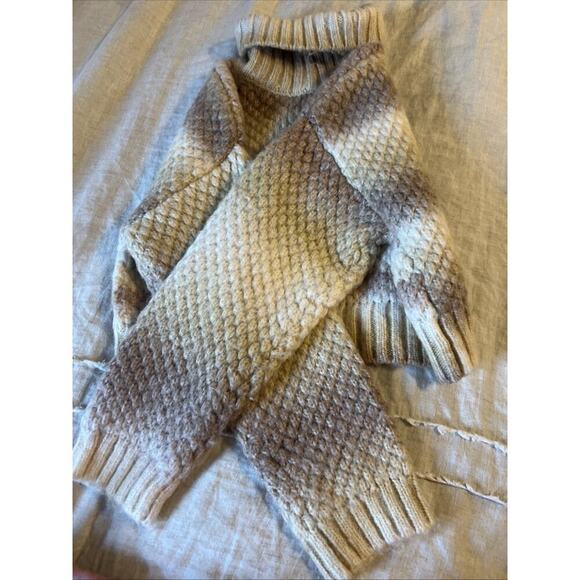 Zara Sweater Girls 9/10 Beige Long Sleeve Turtle Neck Casual Knit Wool Blend - Picture 6 of 8